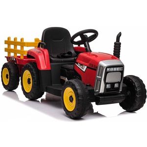 Elektrisch Bestuurbare Tractor met Aanhanger - Rood - Viking Choice
