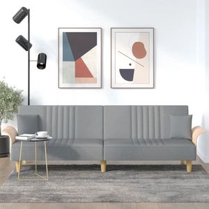 The Living Store Slaapbank - Lichtgrijs - 224 x 89 x 70 cm - Verstelbare rugleuning - Comfortabele zitting - Duurzaam materiaal