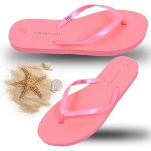 Koraalkleurige teenslippers