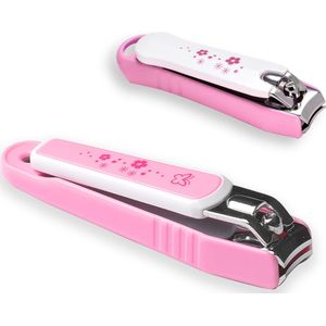 Bovista Nagelknipper Met Opvangbakje - Nagelknipper - Teennagels - Nagelschaar - Nageltang - Nail Clipper - Nail Cutter - Roze