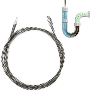 Spiraal voor buisreiniging ø 10 mm x 3 meter met elektrische adapters voor toilet