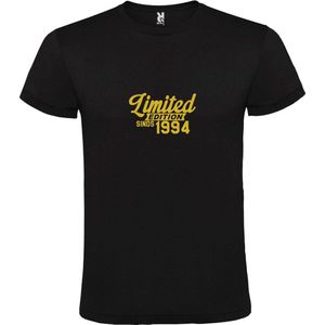 Zwart T-Shirt met “Limited sinds 1994 “ Afbeelding Goud Size XS