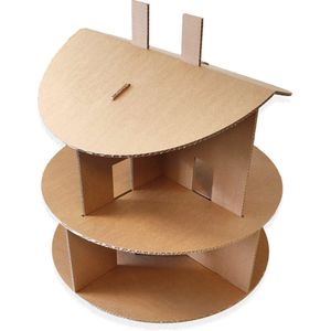 Kartonnen Poppenhuis Rond - 60x60x61 cm - Zelf te versieren - Dollhouse - KarTent