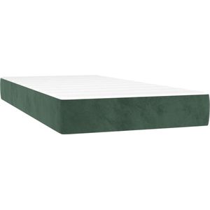 vidaXL - Pocketveringmatras - 100x210x20 - cm - fluweel - donkergroen