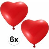 Hartjes ballonnen - rood - zes stuks