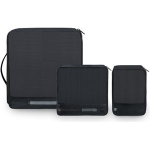 Set Van 3 Bagage-Organisers In Pakketformaat - Zwart - Reistas Organizers 14-22-30 Cm - Kleding Verdelers Voor Koffer En Handbagage