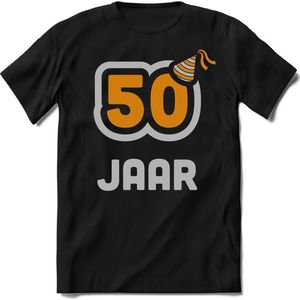 50 Jaar Feest kado T-Shirt Heren / Dames - Perfect Verjaardag Cadeau Shirt - Goud / Zilver - Maat 3XL