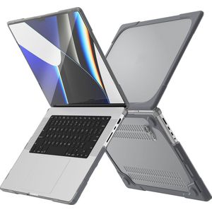 Mobigear Laptophoes geschikt voor Apple MacBook Pro 14 Inch (2021-2024) Hoes Hardshell Laptopcover MacBook Case | Mobigear Shockproof - Grijs - Model A2442 / A2779 / A2918 / A2992