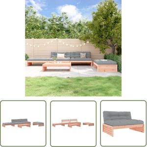 The Living Store 5-delige Loungeset met kussens massief douglashout - Loungeset - Tuinset - Loungebank - Bankje - Outdoor Furniture