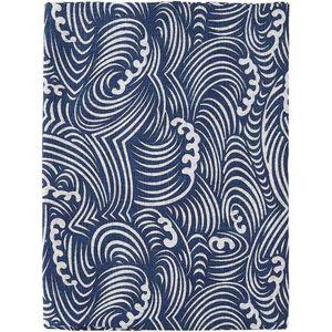 Stoffen boekomslag Japanse stijl golf patroon met wasbare zak - 149 x 218 cm