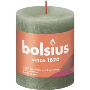 Bolsius Stompkaars Fresh Olive Ø68 mm - Hoogte 8 cm - Olijfgroen - 35 branduren