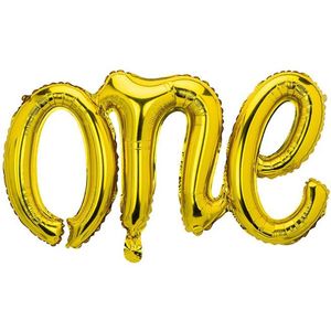 Cakesmash eerste verjaardag folie ballon One goud 66 x 37 cm - 1 - one - ballon - cakesmash