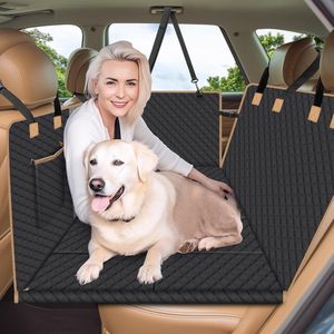 LifeStages® Hondendeken voor de achterbank, veelzijdige hondendeken voor de achterbank met stabiele hardhouten plank en veiligheidsgordels, valpreventie, waterdicht, voor alle personenauto's, auto's en
