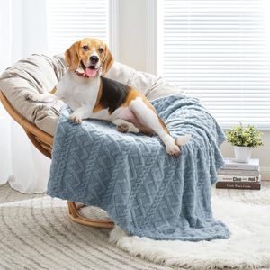 Hond Deken 100x120 cm Pluizige Fleece Stof Zachte en Leuke Warme Bed Cover Deken Gooi Wasbare Slaap Mat voor Honden Katten Cavia Anaimals Groot Lichtblauw