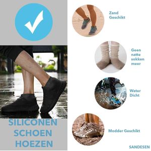 Schoen-regenlaars-siliconen schoenhoezen-kleuren zwart-M- 25.0*15.5*1.5cm