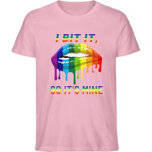 T Shirt Heren en Dames - Pride Mond - Regenboog Kleuren - Roze - 3XL