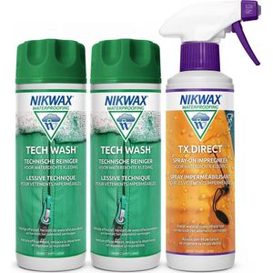 Nikwax ""Voordeelpakket"" - 2x Tech Wash 300ml & 1x TX.Direct Spray-on 300ml - 3-Pack