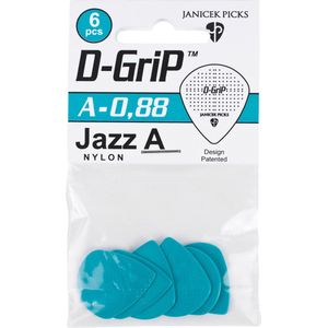 Janicek Picks - D-Grip Jazz A - Plectrum - 0.88 mm - 6-pack