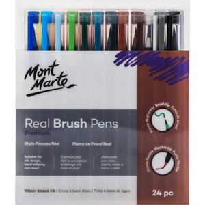 Mont Marte® penseelstiften set 24 stuks - gevulde waterbrush stiften