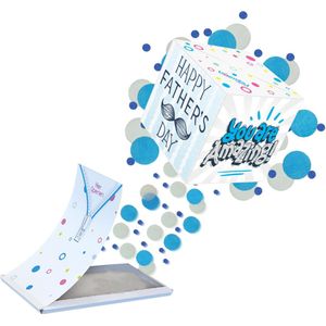 Boemby - Vaderdag Cadeautje - Exploderende Confettikubus - Vaderdag kaart - Brievenbus Cadeau - Vaderdag cadeau voor papa - Origineel en Uniek
