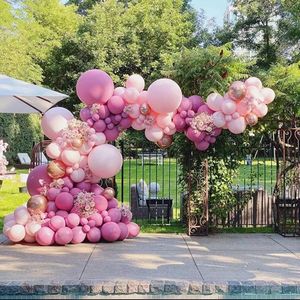 Roze ballonboog- Decoratie Bruiloft Decor Baby Shower-verjaardag ballon 127 stuks-Macaron Balloon Garland Arch Kit Foil Metal Rose