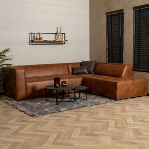 Bronx71 Hoekbank Memphis eco-leer cognac rechts - Luxe en strak design