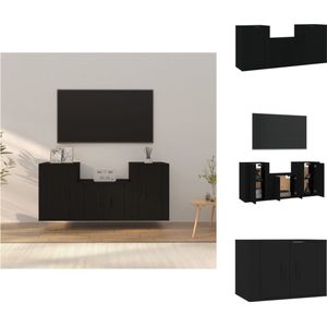 vidaXL Televisiekastenset - Zwart - 57 x 34.5 x 40 cm - Klassiek design - Kast