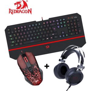 Redragon gaming set| Karura RGB gaming toetsenbord + Inquisitor gaming muis + Scylla  gaming headset