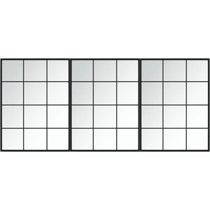 vidaXL-Wandspiegels-3-st-80x60-cm-metaal-zwart