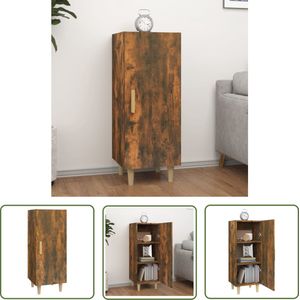 The Living Store Dressoir 34,5x34x90 cm bewerkt hout gerookt eikenkleurig - Dressoir - Kast - Houten Dressoir - Vintage Dressoir - Salontafel