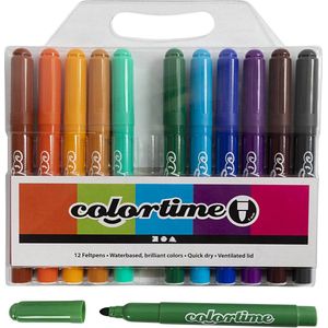 Colortime stiften, lijndikte 5 mm, extra kleuren, 12 stuk/ 1 doos