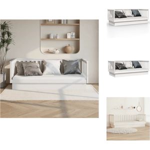 vidaXL Logeerbed - massief grenenhout - 207.5 x 87 x 76 cm - 3-zijdig bedhek - Bed