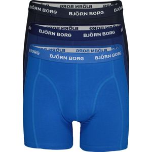 Björn Borg boxershorts Essential (3-pack) - heren boxers normale lengte - drie tinten blauw - Maat: M