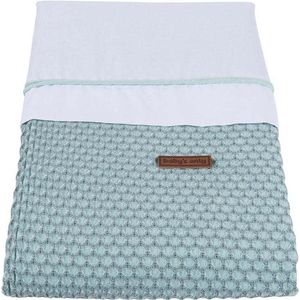 Baby's Only Gebreid baby dekbedovertrek ledikant - baby deken Sun - Mint/Stonegreen - 100x135 cm