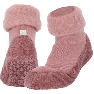 Heat Essentials Wollen Pantoffel Sokken - Paars - 41/42 - Pantoffels Dames - Sloffen Dames - Unisex - Antislip Sokken - Huissokken