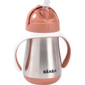 Beaba Rietjesbeker – 250 ml – RVS – Terracotta