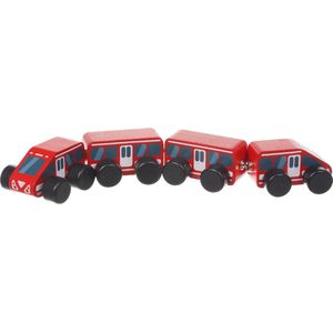 Cubika houten trein magnetisch - rood