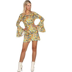 Wilbers & Wilbers - Hippie Kostuum - Vrijheid Blijheid Jaren 60 - Vrouw - Multicolor - Maat 42-44 - Carnavalskleding - Verkleedkleding
