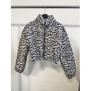 Leopard print bomber jas - Zwart/wit - Luipaard print jasje - Bomberjack voor vrouwen - Tijgerprint - Winterjas, herfstjas, lentejas voor dames - One-size - One-size