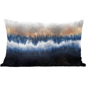Sierkussens - Kussentjes Woonkamer - 60x40 cm - Abstract - Goud - Luxe - Blauw