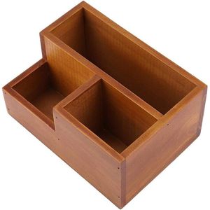Sappige opbergdoos van hout voor potplanten en make-up - multifunctionele bureau-organizer .