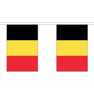 2x Buiten vlaggenlijn Belgie 3 meter - Belgische vlag - Supporter feestartikelen - Landen decoratie en versieringen