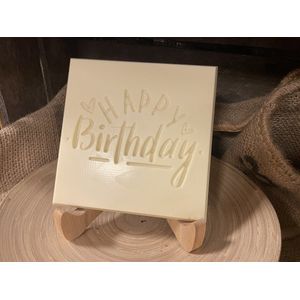 Chocolade tablet - reep - Gefeliciteerd - Happy Birthday - Verjaardagscadeau - 300 gram - Chocolade Wit