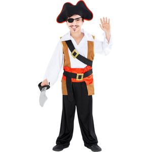 dressforfun - Jongenskostuum kapitein eenogige Ole 116 (5-6y) - verkleedkleding kostuum halloween verkleden feestkleding carnavalskleding carnaval feestkledij partykleding - 300759