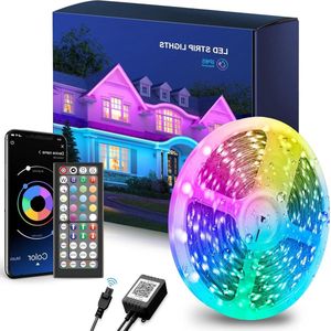 Led strips 20m waterdicht IP65 RGB kleurverandering met afstandsbediening - app-bediening - dimbaar - flexibel - bluetooth muzieksynchronisatie - lichtketting voor feest slaapkamer