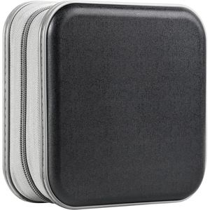 Zylo® CD Koffer - DVD Hard Kunststof Hoesje Houder - CD Organiser Portemonnee - Zwart - 15cm x 15cm x 5cm
