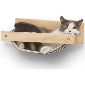 Kattenhangmat, aan de muur bevestigd, grote kattenplank - moderne bedden en zitstokken - hoogwaardig kattenmeubilair om in te slapen, spelen, klimmen en loungen - tot 18 kg draagvermogen