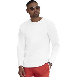 Basic shirt lange mouwen/longsleeve wit voor heren 2XL (44/56)