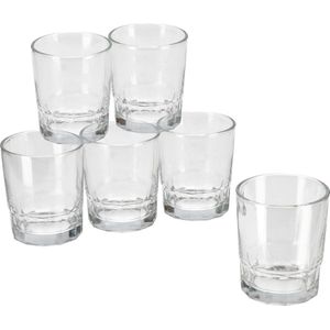 6x Stuks waterglazen/drinkglazen transparant 256 ml - Glazen - Drinkglas/waterglas/tumblerglas