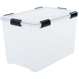 IRIS Airtight Box Opbergbox - Luchtdicht - 70L - Kunststof - Transparant/Zwart